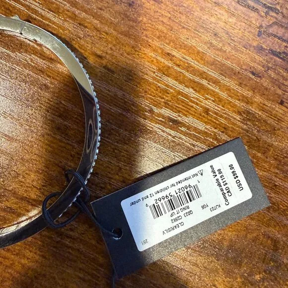 NWT Kate Spade Ring It Up Pave Bangle in Silver/Clear - Picture 6 of 6